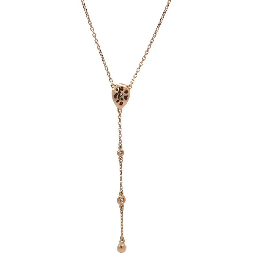 Adjustable 14k gold chain with brilliant-cut 0.10 CT diamonds