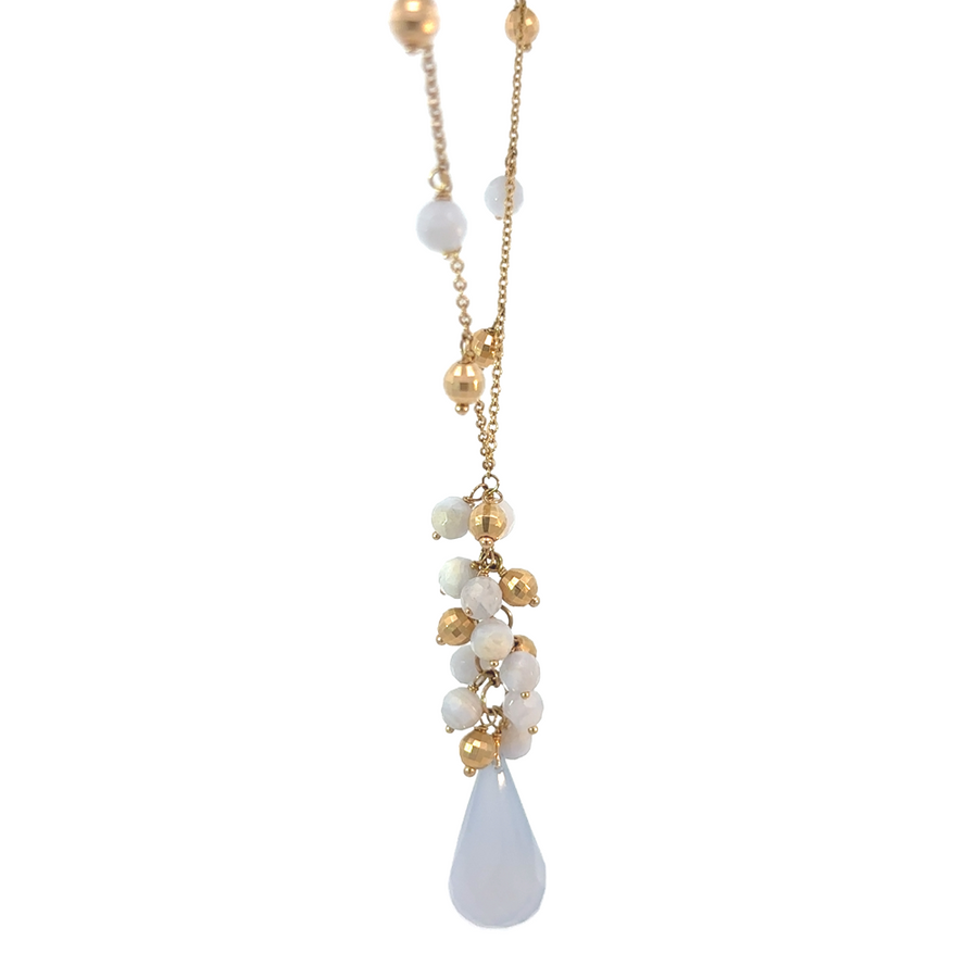 Women's gold necklace with stone accents – 17.25 inches