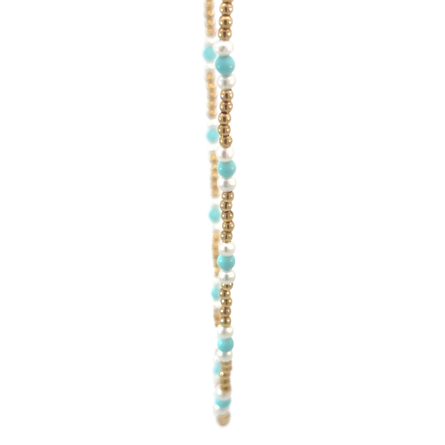 Adjustable gold necklace for women with pearls
