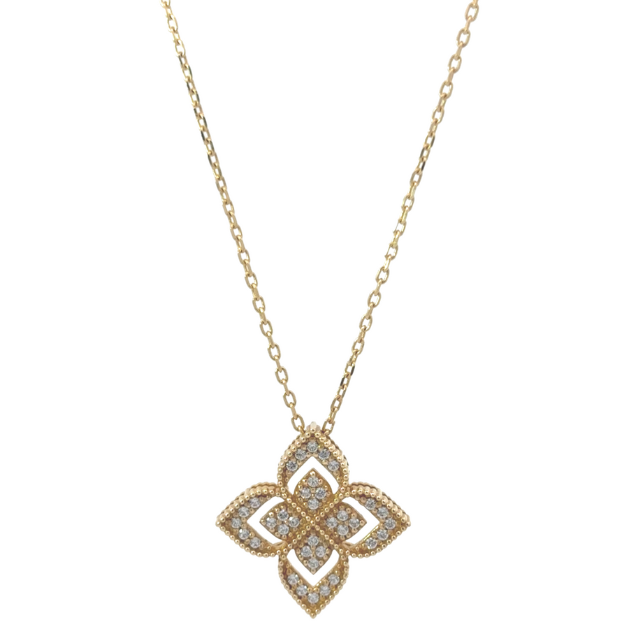 14k gold necklace with pendant, adjustable length for women