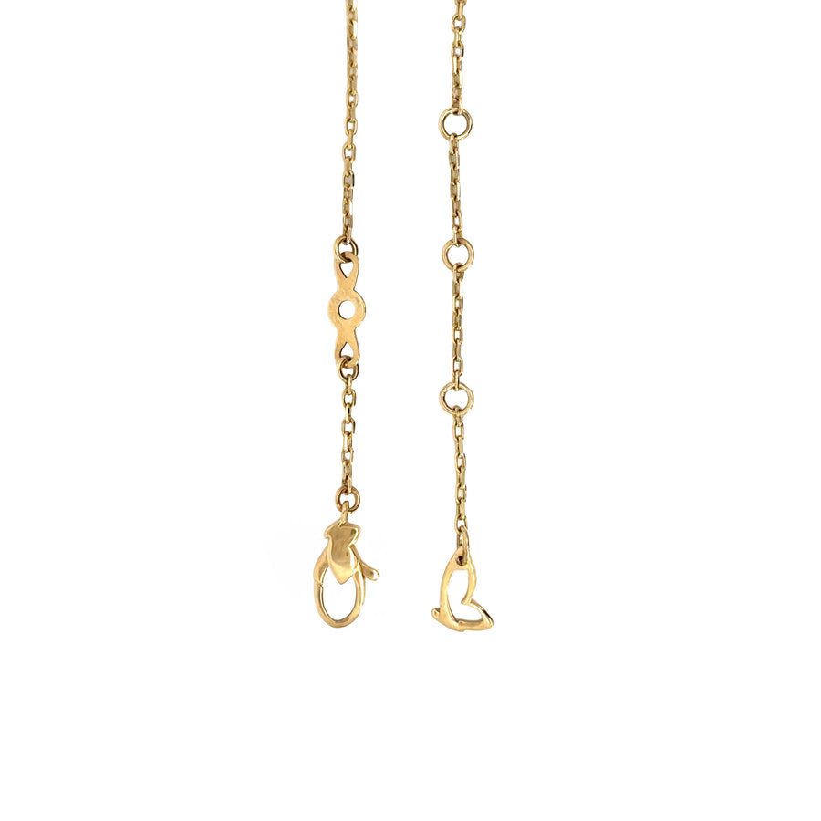 Adjustable 14k gold chain necklace with modern pendant