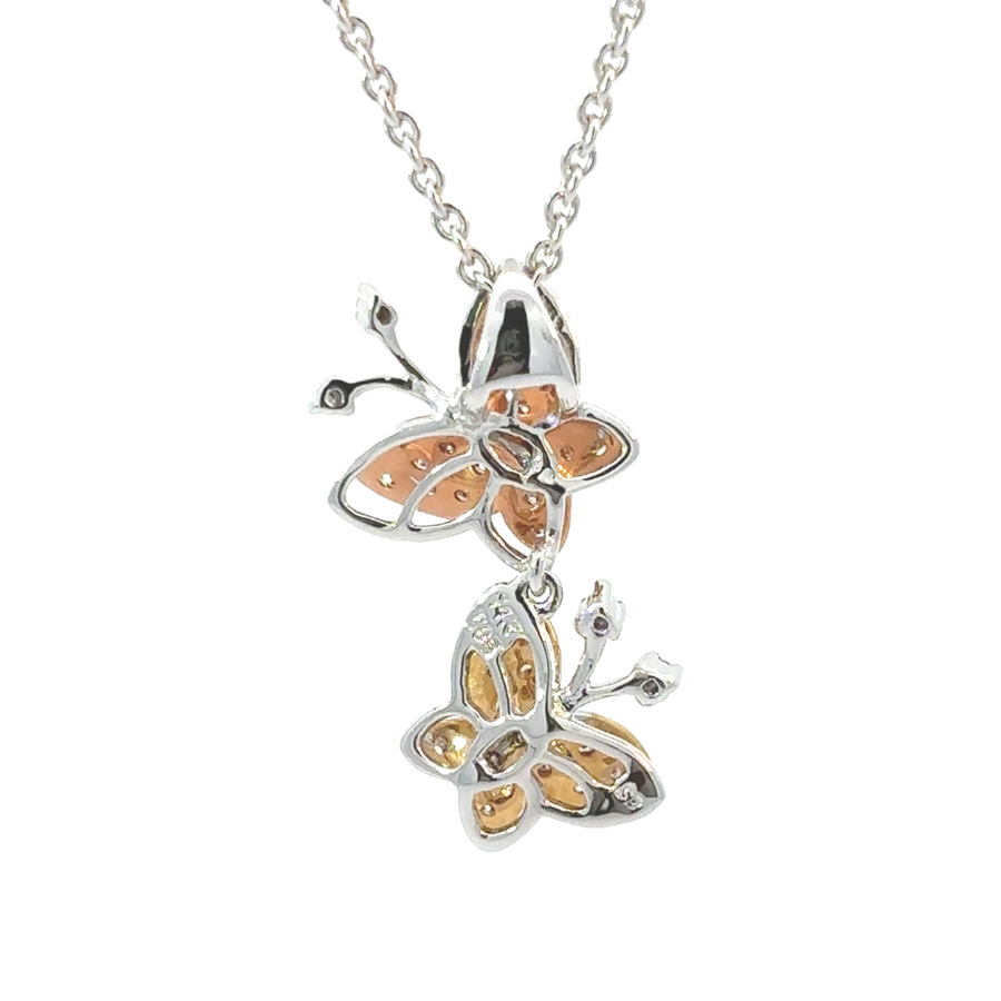 18.75-inch gold necklace with butterfly charm