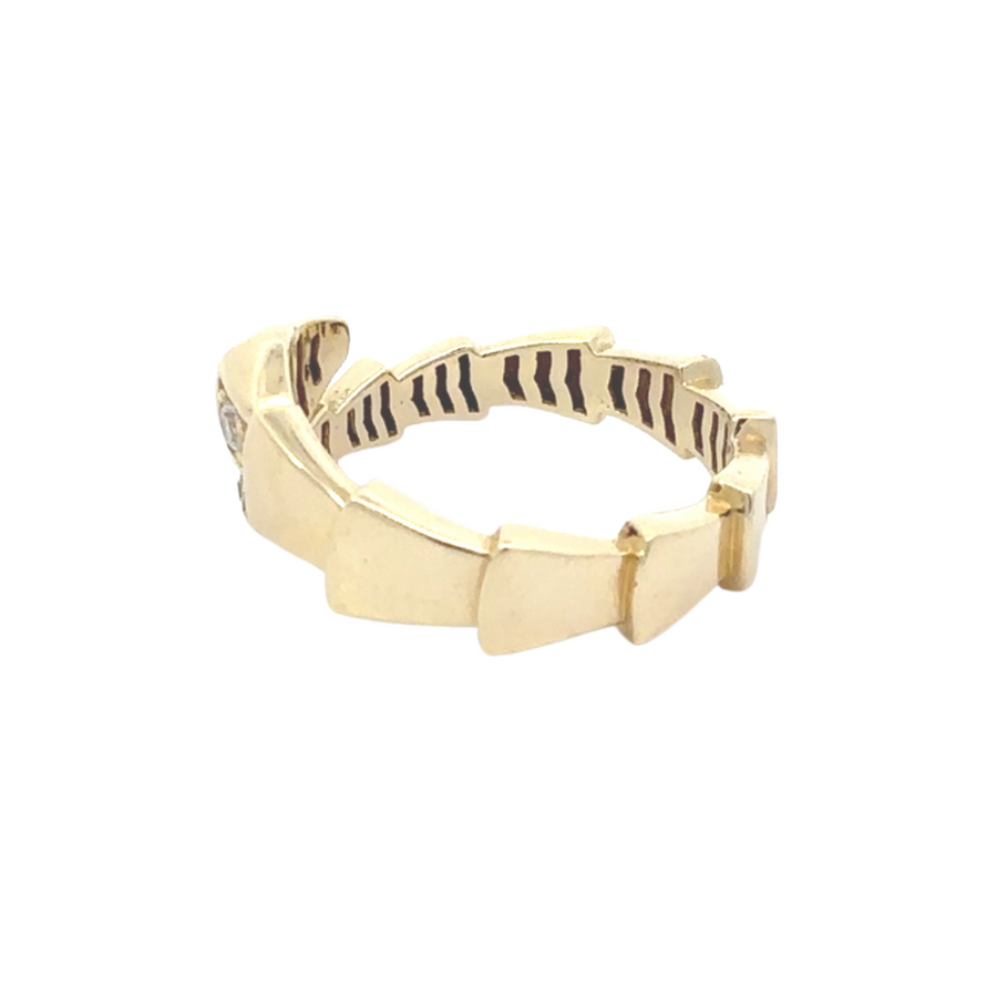 14k gold open ring stacked with other minimalist gold rings