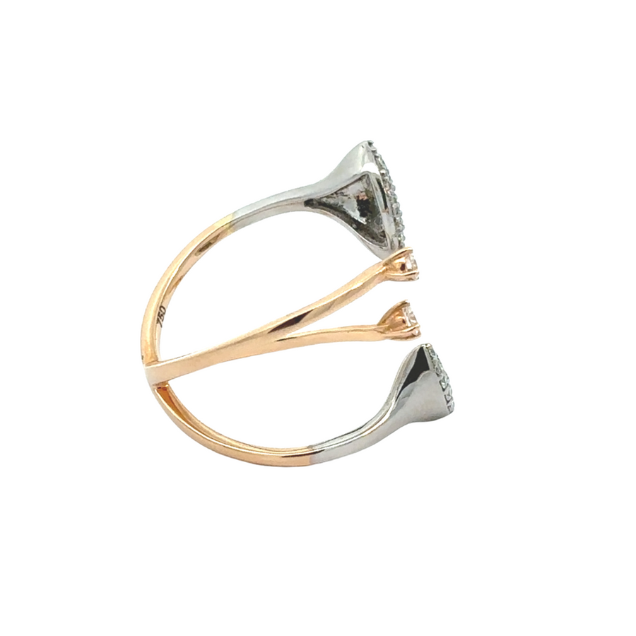 Elegant gold ring with diamond accents and open design
