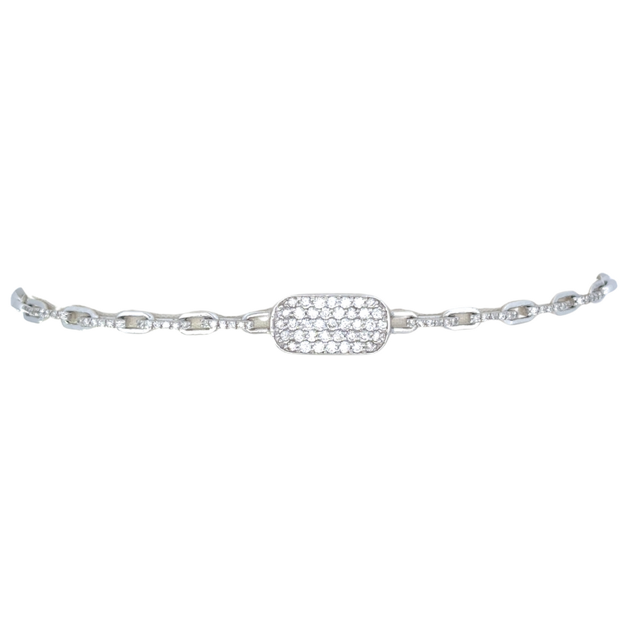 Elegant oval-shaped diamond bracelet in 14k gold