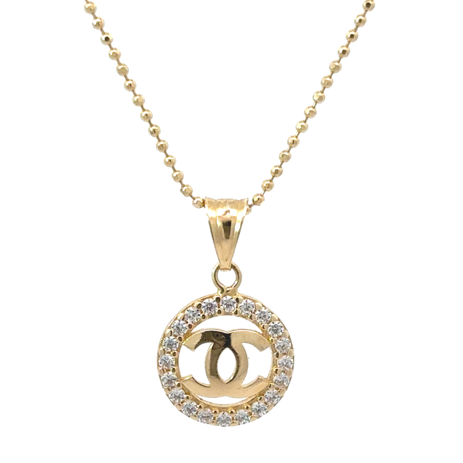 Elegant 14k gold pendant for women on white background