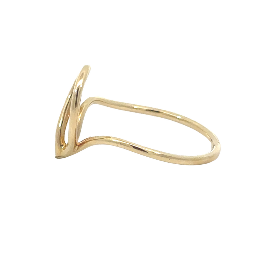 Elegant 14k gold ring shown on finger