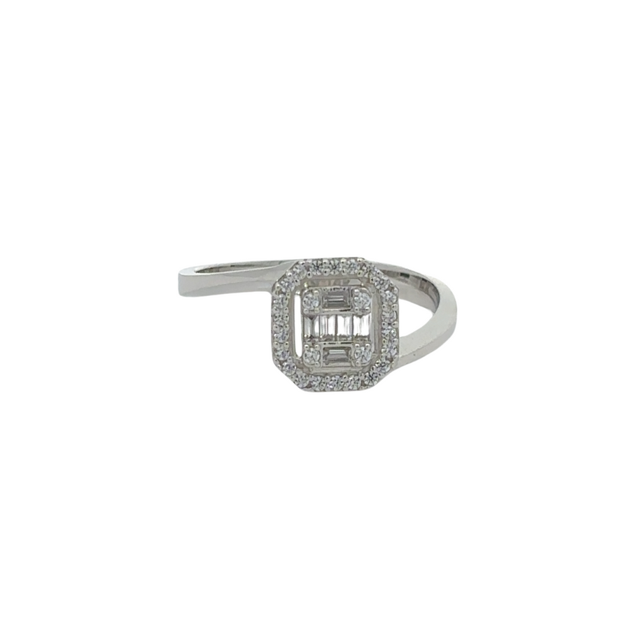 14k gold ring with all-over sparkling cubic zirconia stones