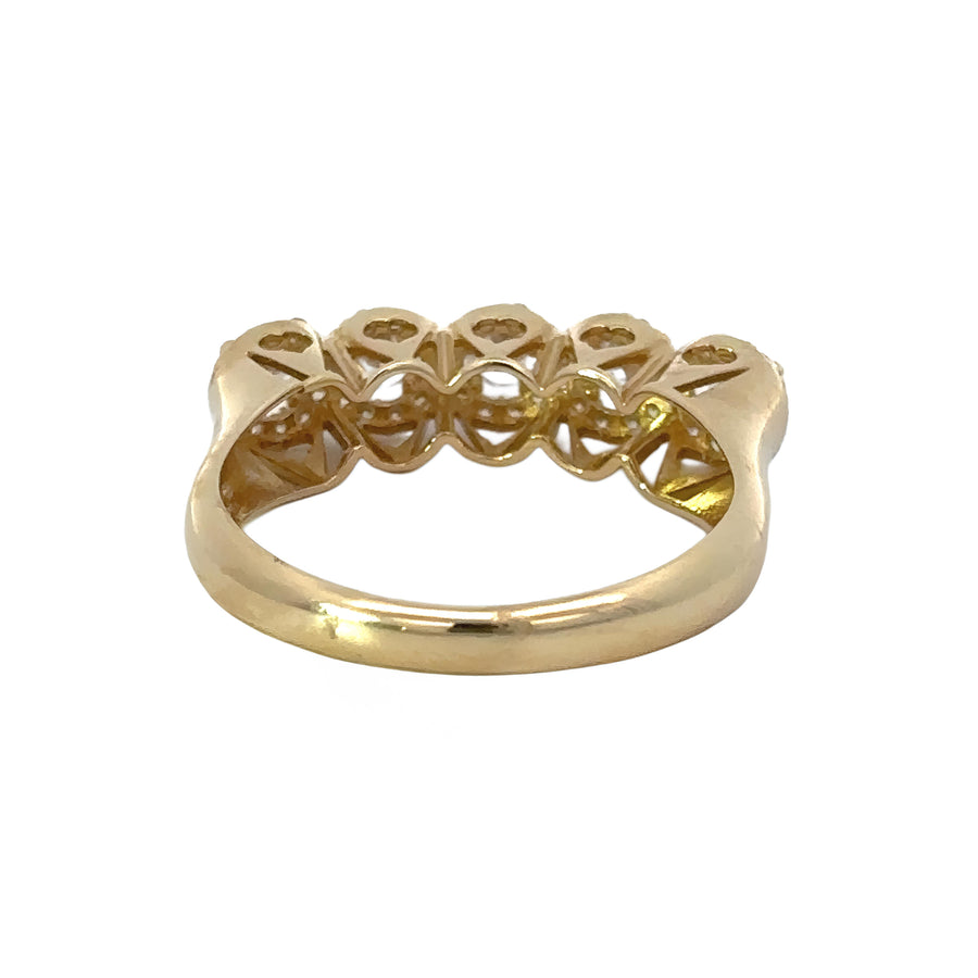 Solid 14k gold ring for women with diamond-like CZ
