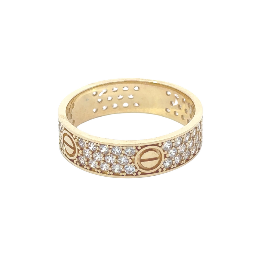 14k gold ring with cubic zirconia stones, size 7