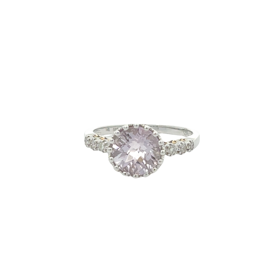 Elegant women’s ring featuring diamonds on polished 14k gold band