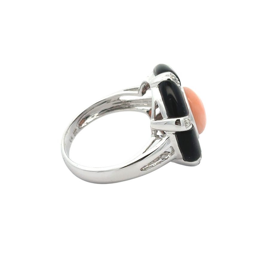 Diamond accent ring on white background