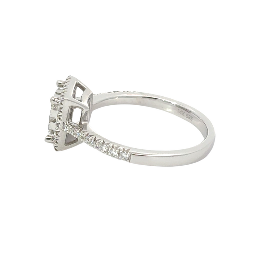Elegant women’s ring in polished 14k gold with diamonds