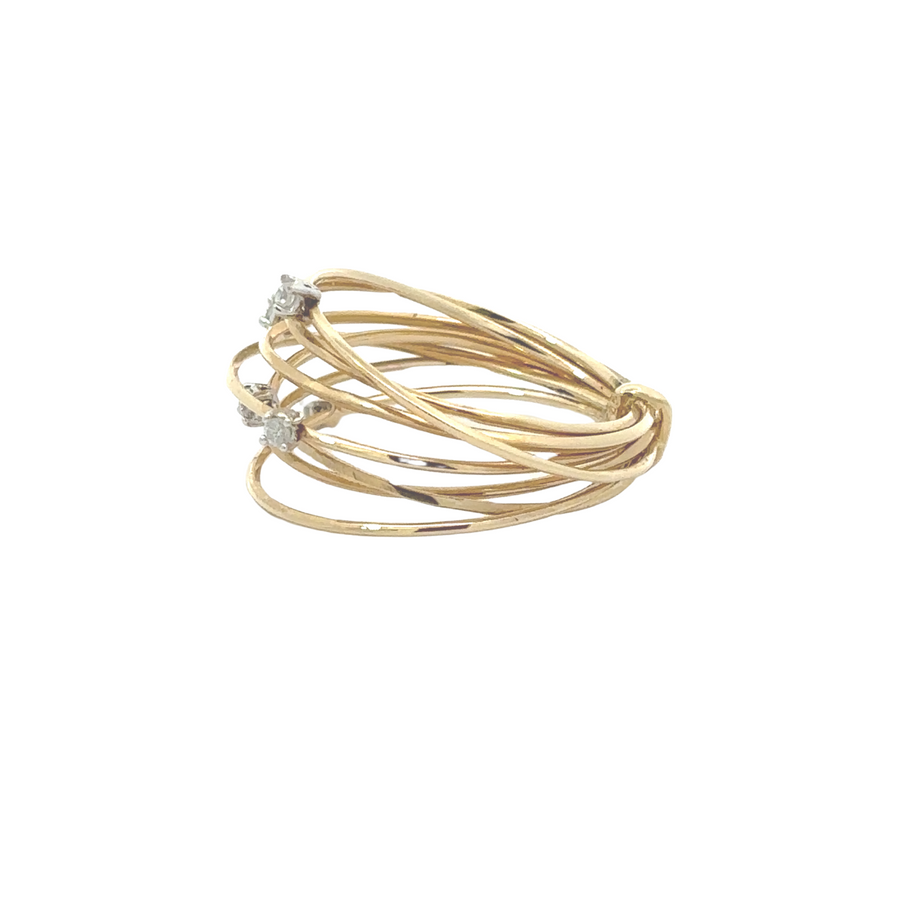 Elegant women's diamond ring made from 14k gold