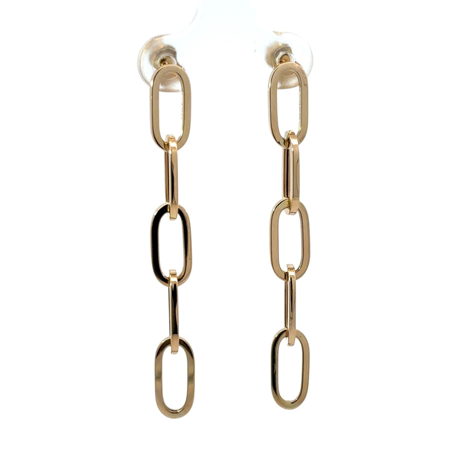 Elegant 14k gold earrings with delicate linked design