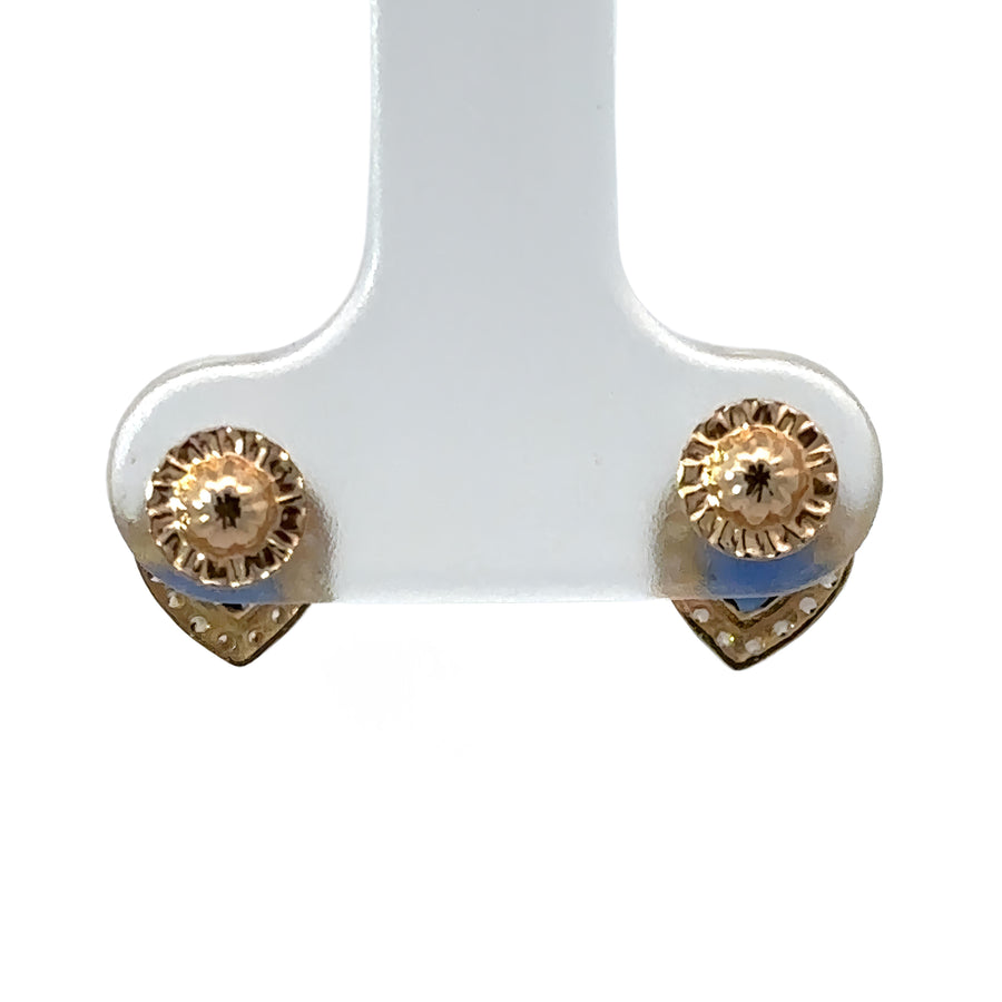 Lightweight baby earrings with heart-shaped CZ design