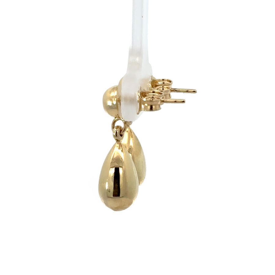 Elegant 14k gold drop earrings for women with solid finish