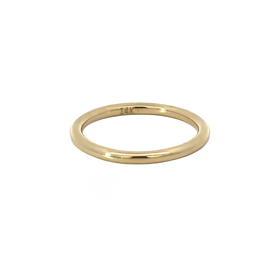 14k gold solid ring with smooth polished finish