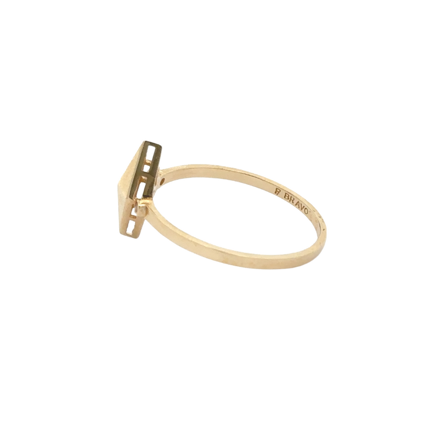 Elegant 14k gold women's ring featuring a modern rhombus design with a minimalist aesthetic