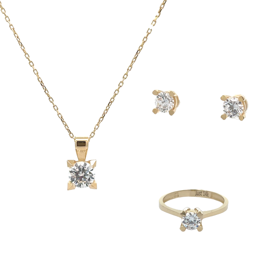 14k gold square-inspired earrings for women