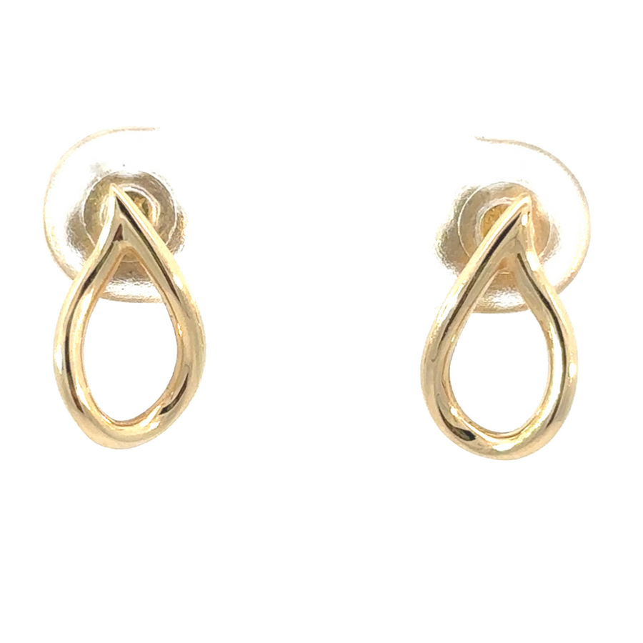 14k gold stud earrings with a high-polish finish