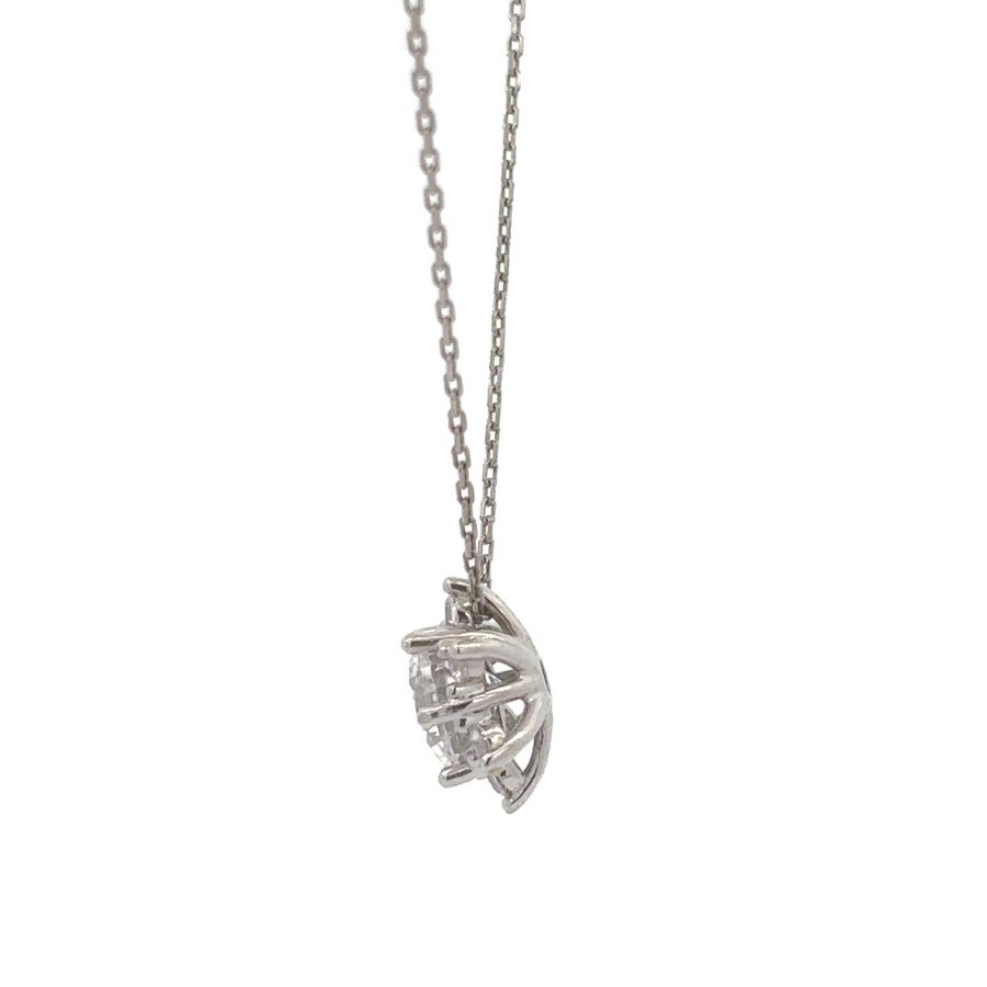 Adjustable 14k gold necklace with sun pendant and CZ stones