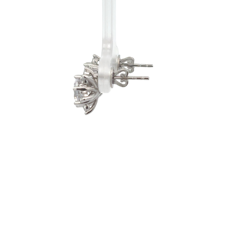 Elegant 14k gold sun earrings with dazzling cubic zirconia