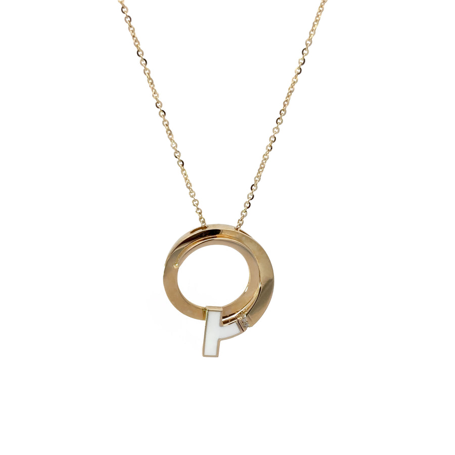Elegant 20-inch 14k gold necklace with polished white finish