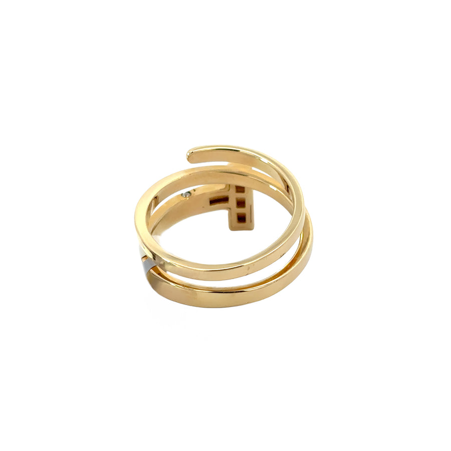 Stackable 14k gold ring set with polished finish