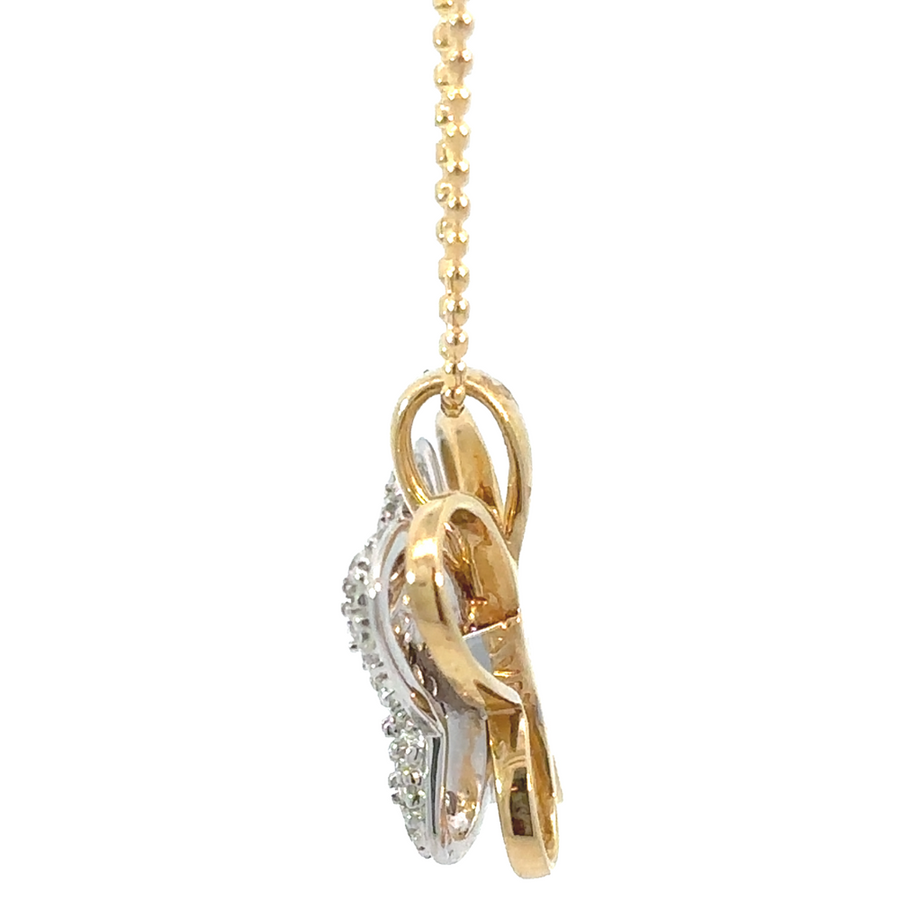 Elegant two-tone butterfly necklace for women