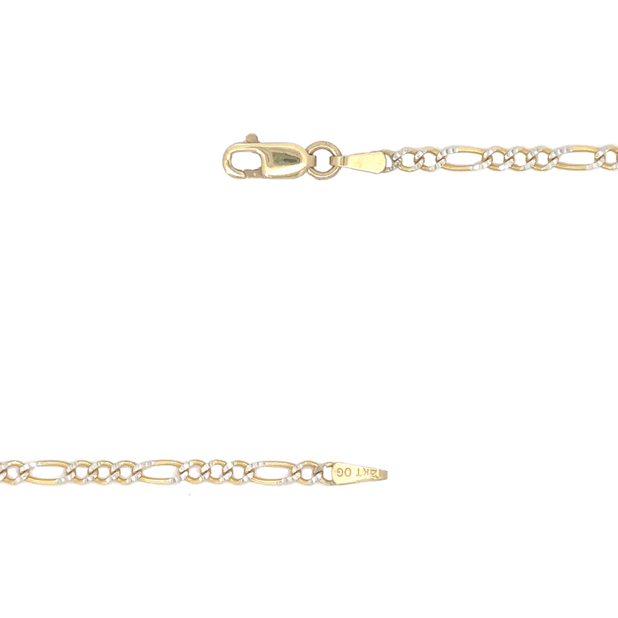 14k gold two-tone chain highlighting the polished shine and versatile design for modern men.