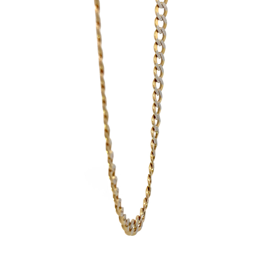 Medium-sized Cuban chain necklace in two-tone 14k gold