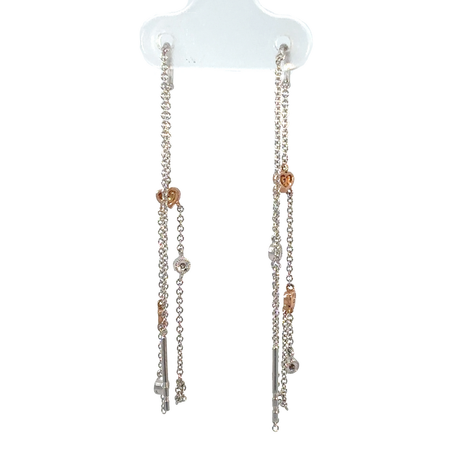 Elegant yellow and white gold earrings with diamond accents