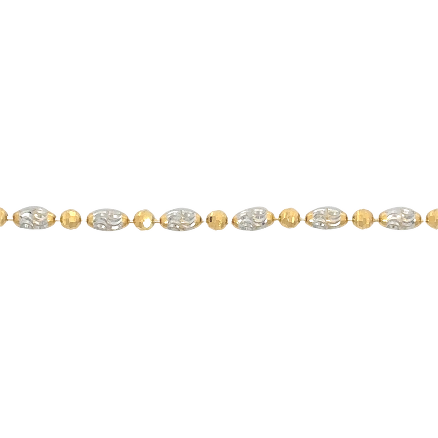 Unisex gold necklace in 14k yellow and white tones