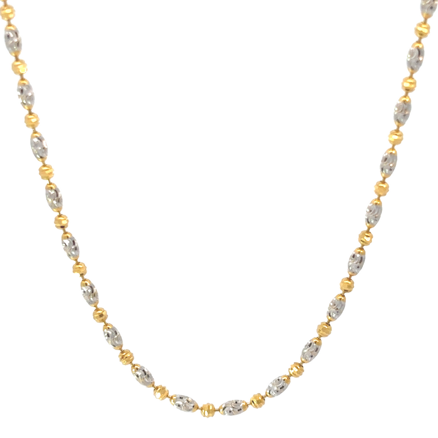 14k gold two-tone necklace with yellow and white gold links
