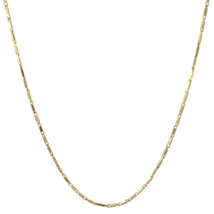 14k gold unisex necklace with high-polish finish, perfect for both men and women