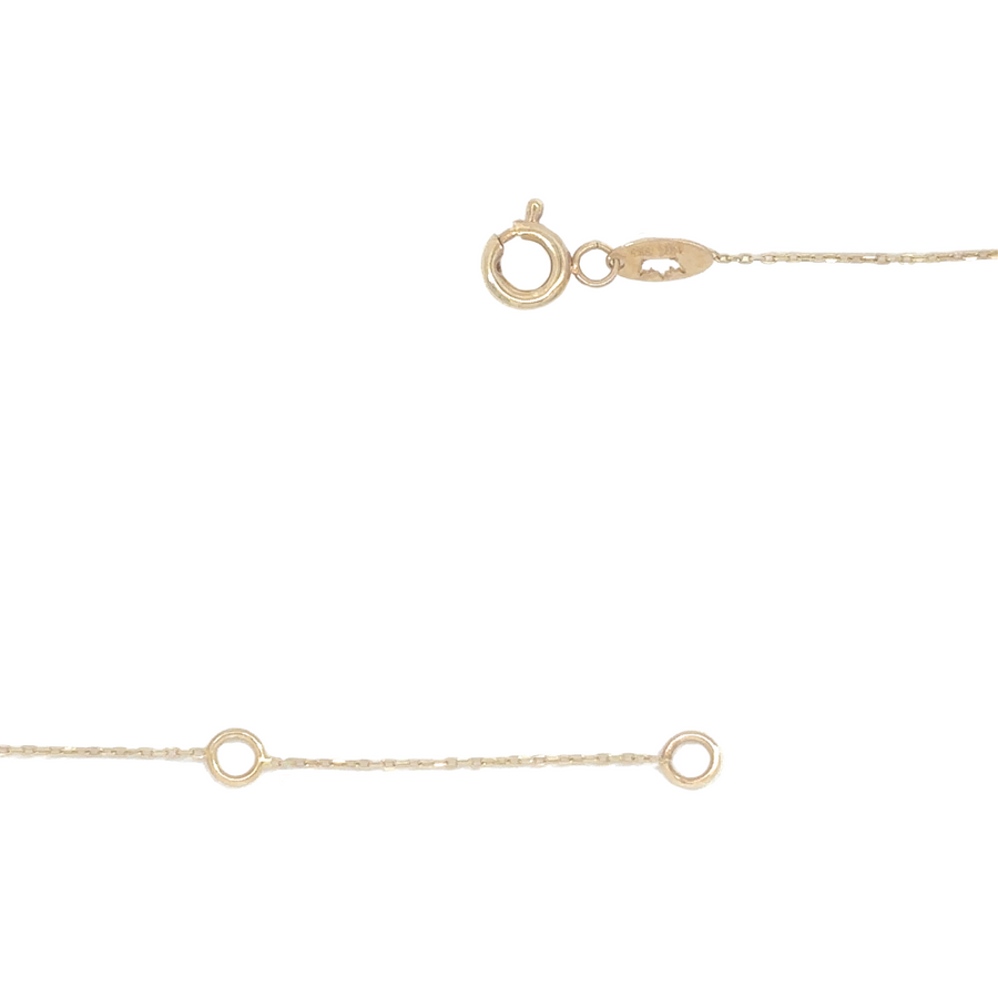 Adjustable 14k gold necklace with sparkling cubic zirconia letter "L" pendant