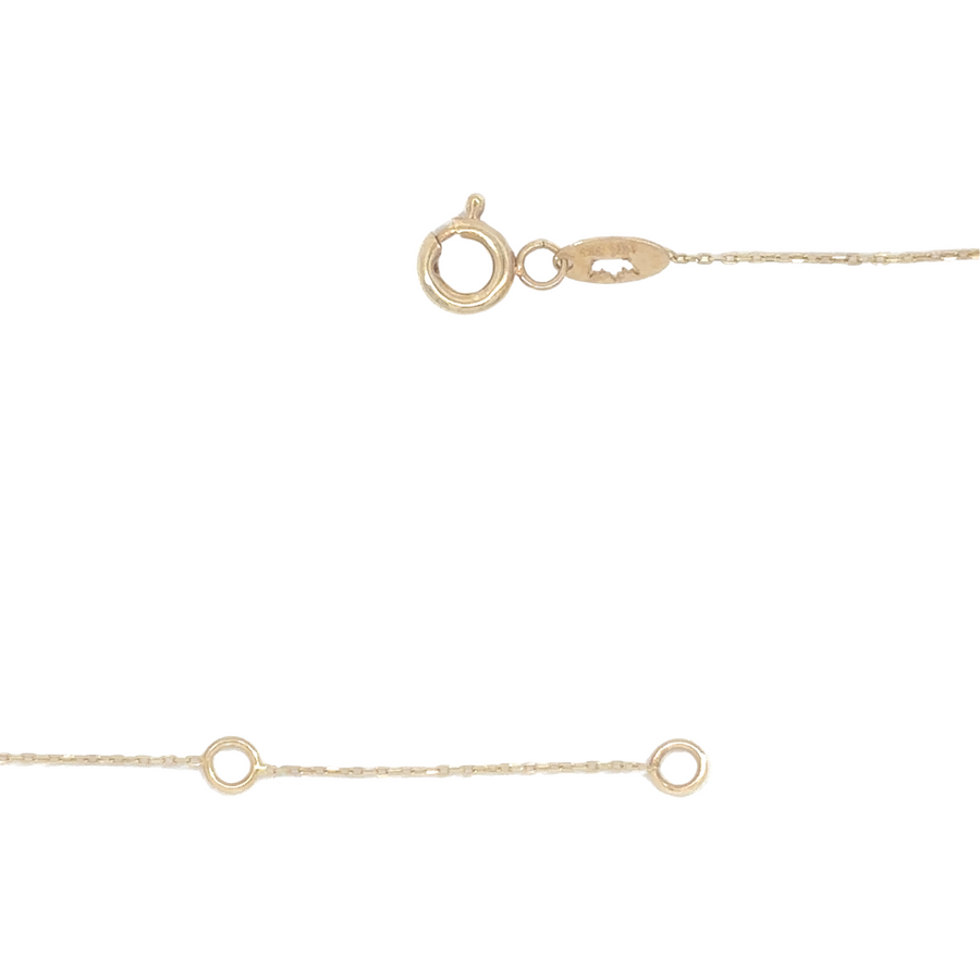 Stylish 14k gold necklace with letter pendant (LN), perfect for layering or wearing alone