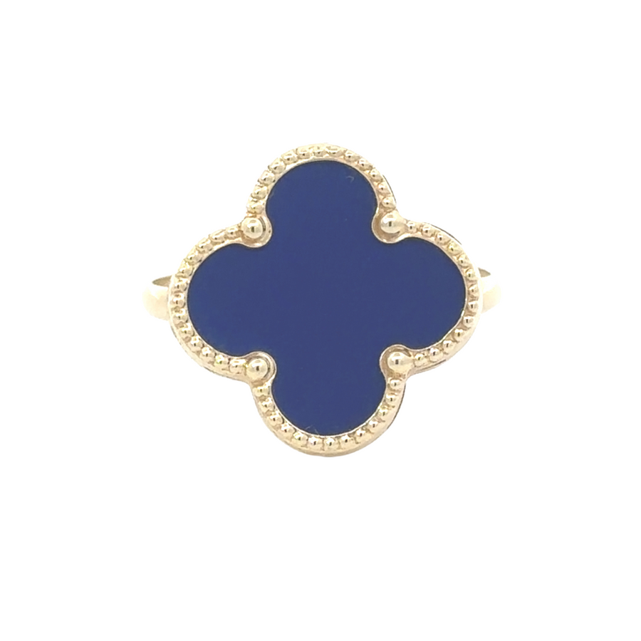 Elegant 14k gold ring with blue gemstone, size 8, perfect for everyday wear