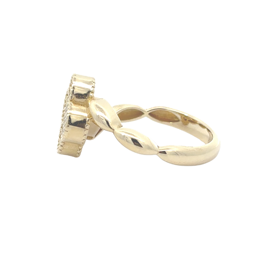 Elegant 14k gold ring with sparkling cubic zirconia, perfect for daily wear