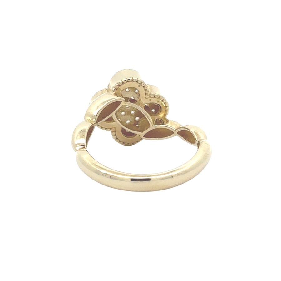 14k gold women's minimalist ring with cubic zirconia, size 6.5, versatile for stacking