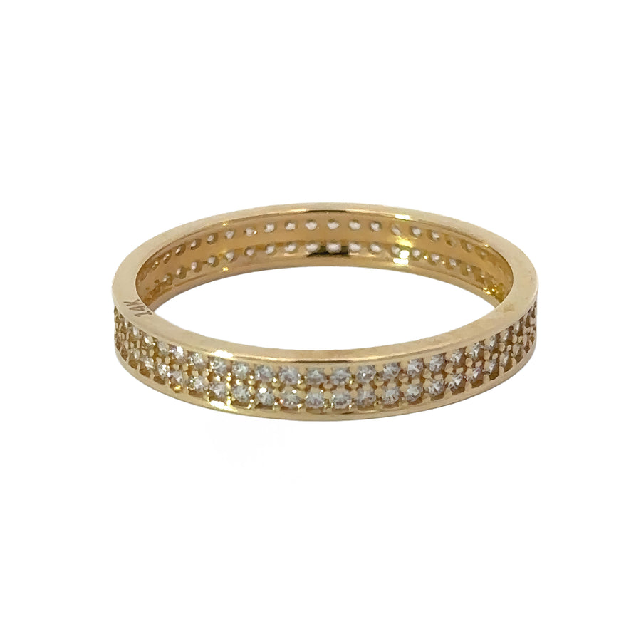 Elegant 14k gold ring for women with sparkling CZ center