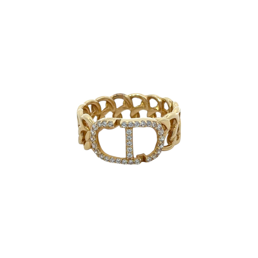 14k gold women’s ring with sparkling cubic zirconia stone