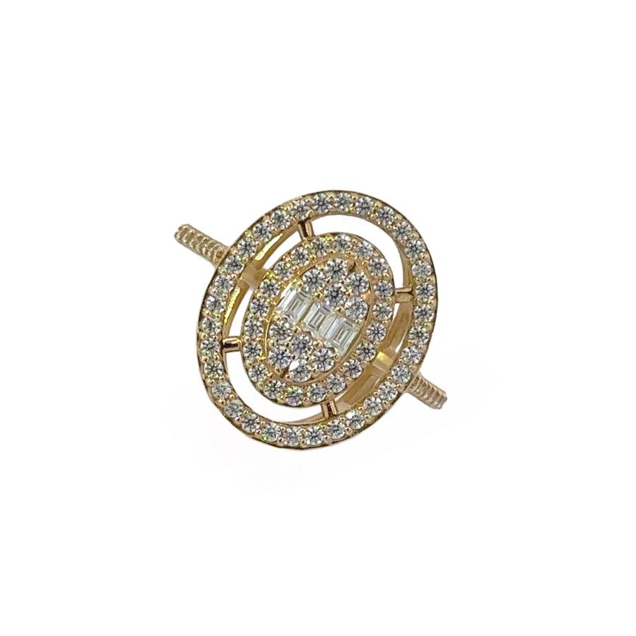 Elegant 14k gold solitaire ring displayed on white background
