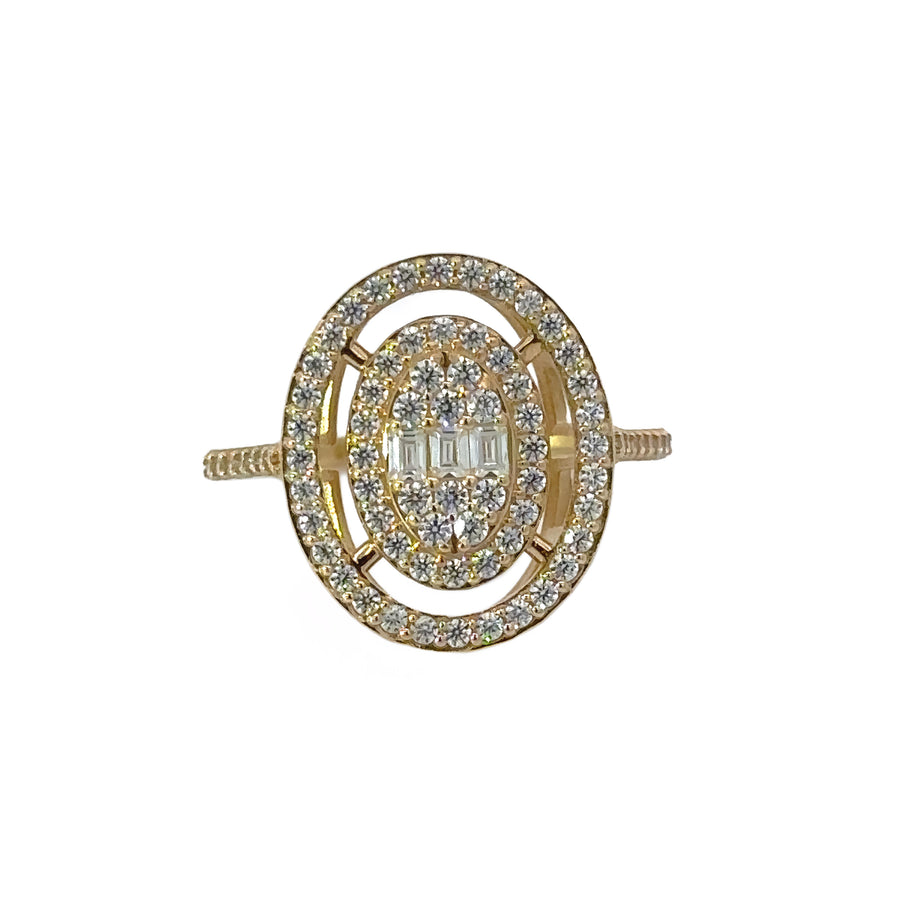 14k gold women’s solitaire ring with single center stone
