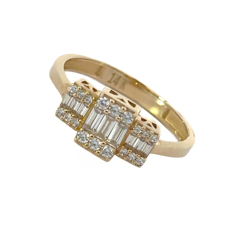 Elegant solitaire ring featuring single sparkling stone in 14k gold