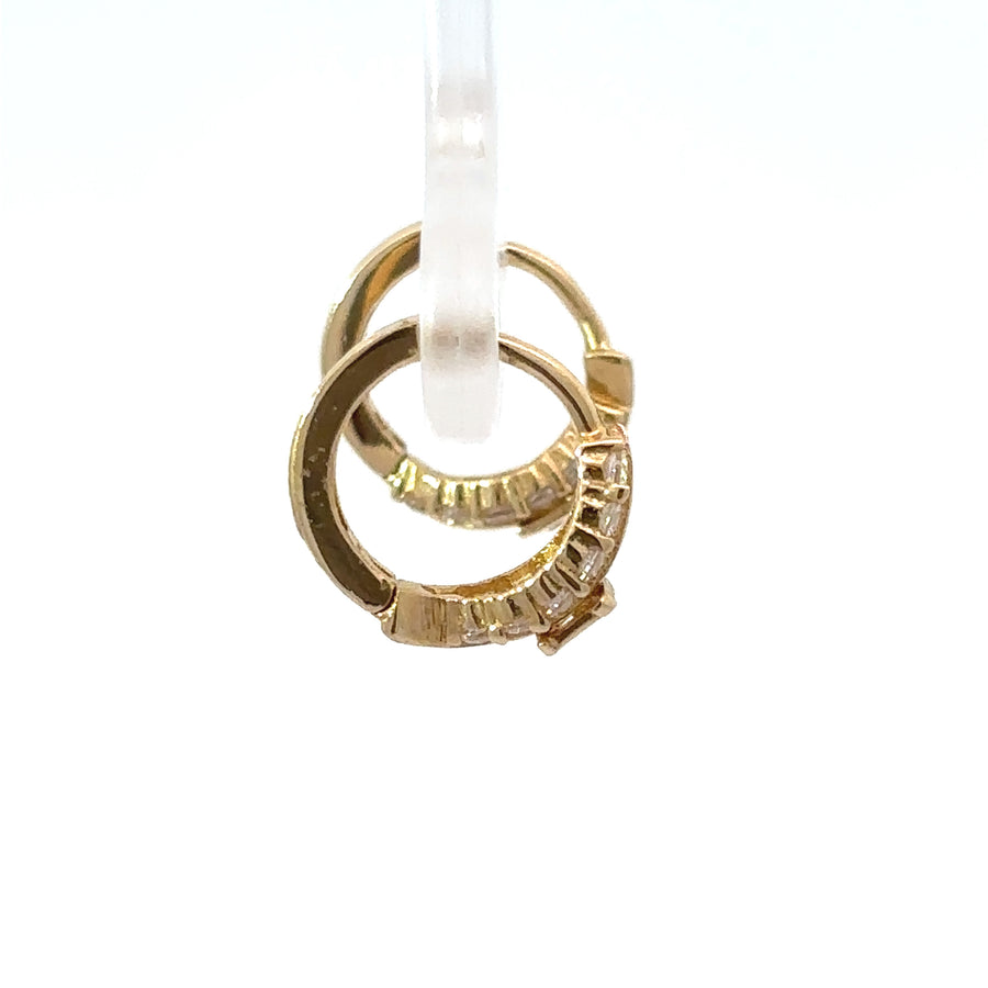 Pair of delicate gold stud earrings for newborns