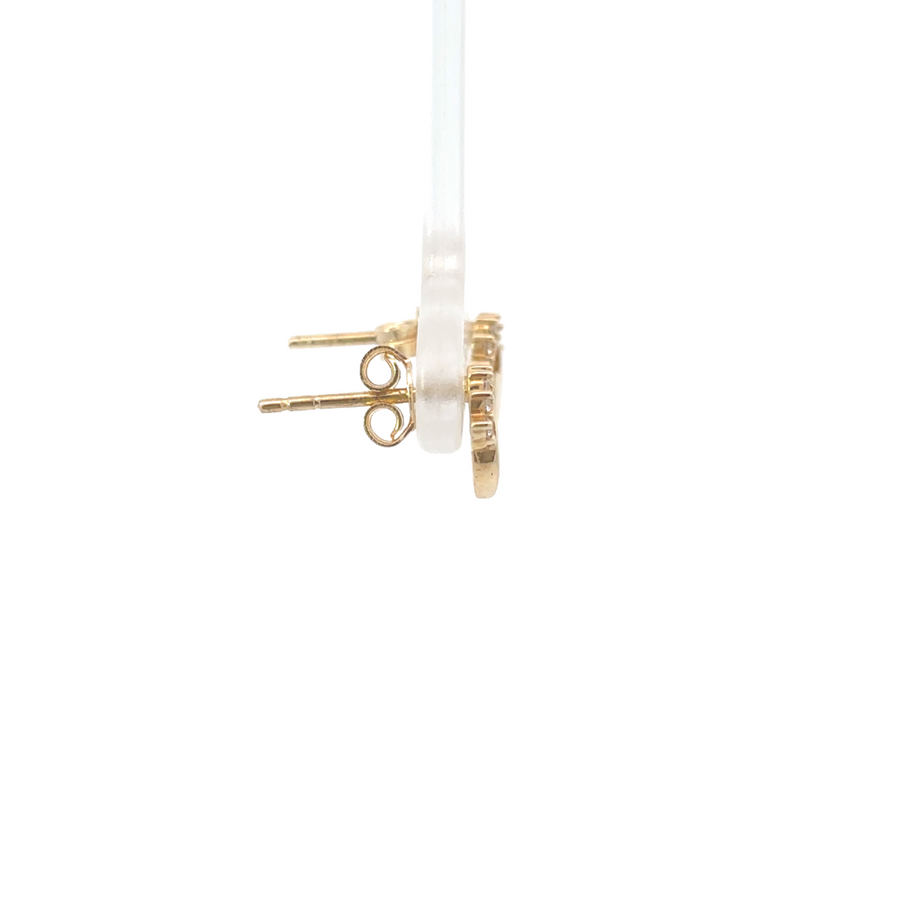 Side view of XS earrings highlighting their size and polished finish