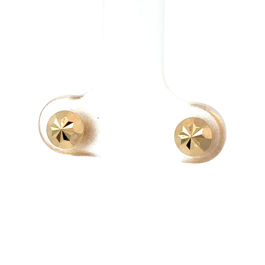 Extra-small faceted gold studs for baby girls and women