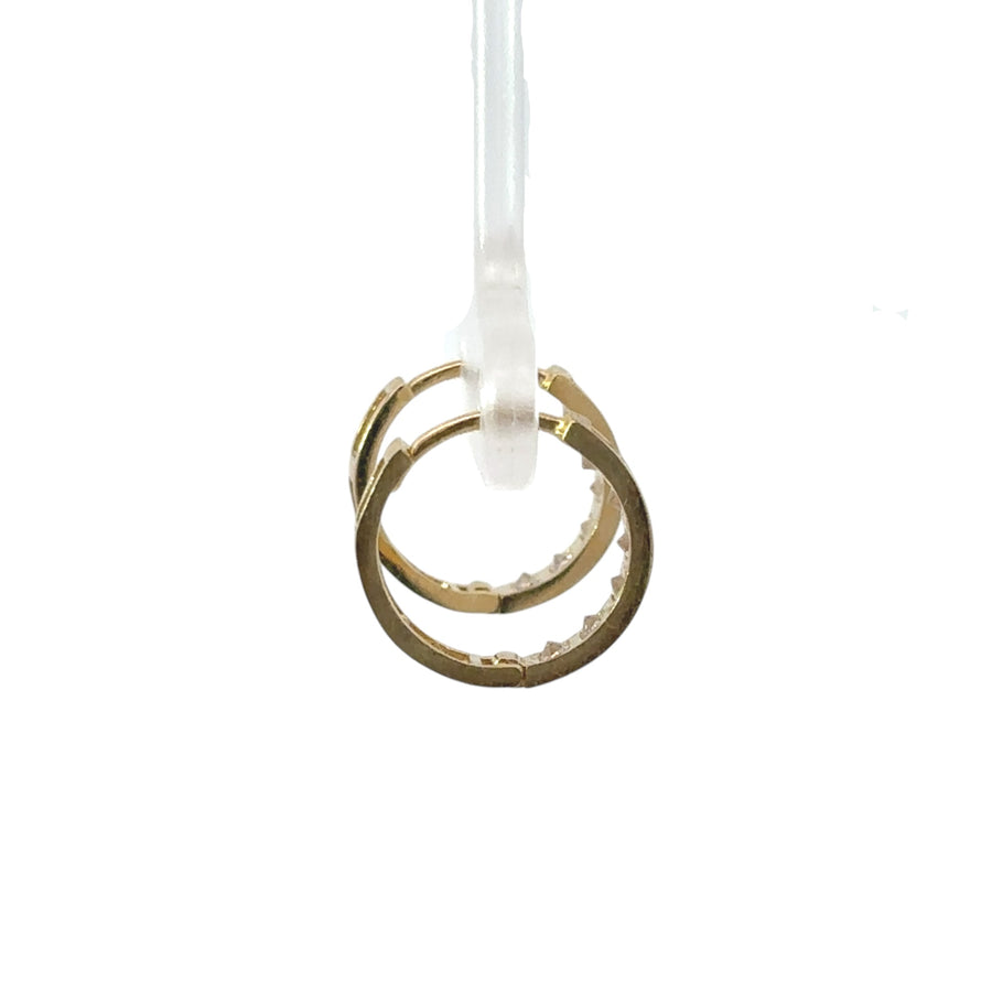 Dainty 14k gold huggie earrings for babies and women
